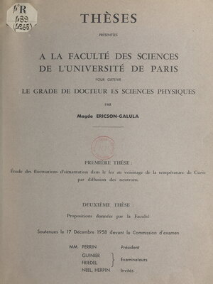 cover image of Étude des fluctuations d'aimantation dans le fer au voisinage de la température de Curie par diffusion des neutrons